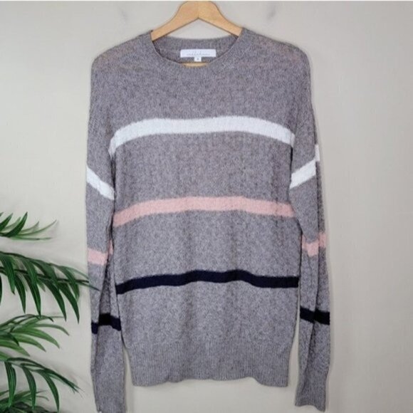 NWT Callahan | Striped Crew Neck Sweater Size Medium - Picture 1 of 6